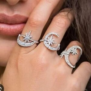 APM Monaco  Celestial Silver Star and Moon Ring